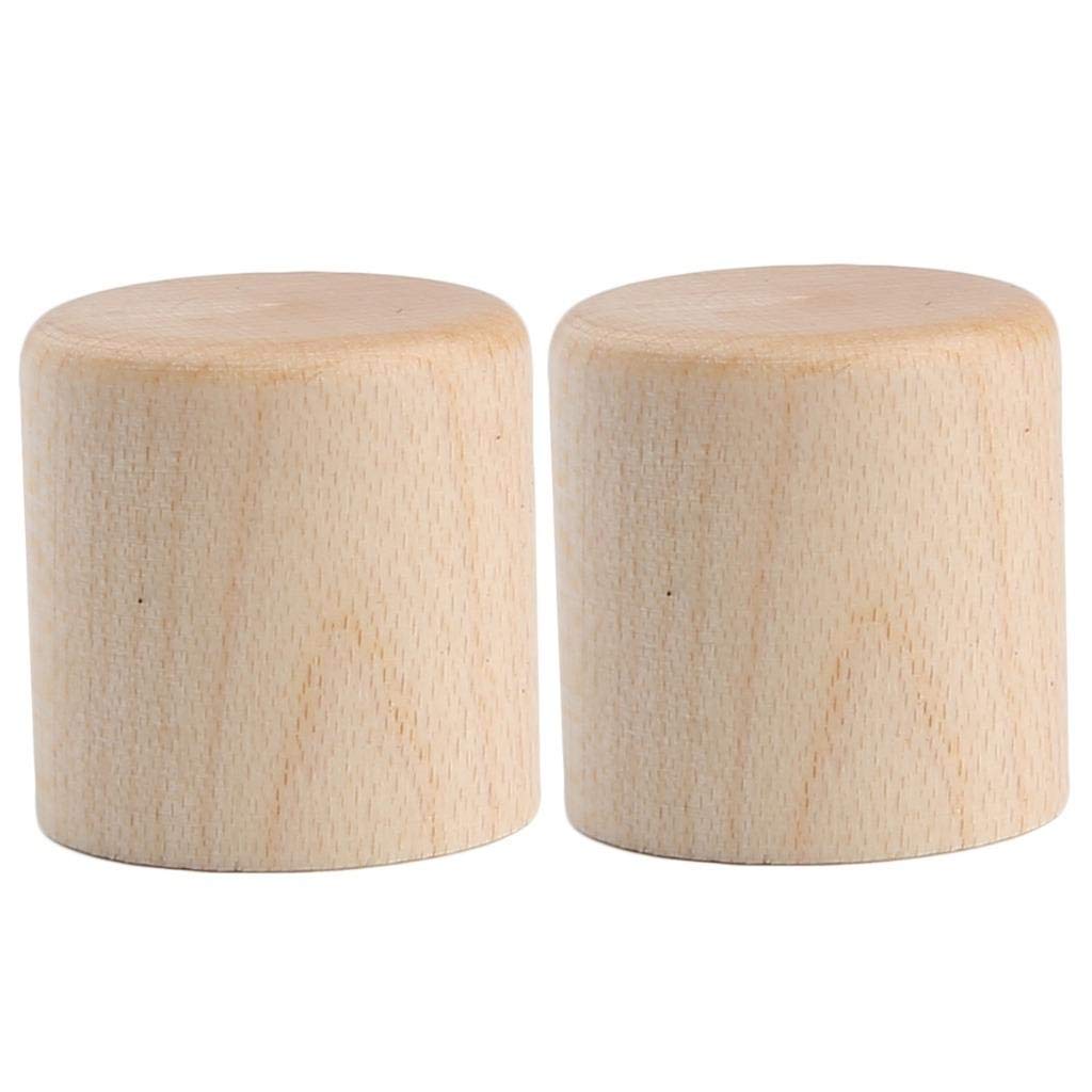 KAISH 2-Pack Wood Knobs Tele Style Flat Top Dome Knobs Guitar Bass Wood Knob Barrel Knobs Maple Wood